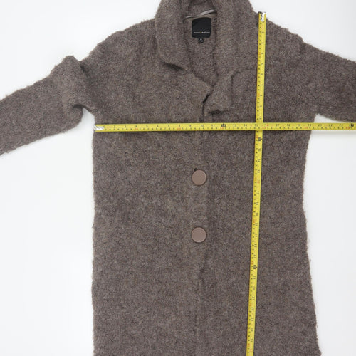 Mercer & Madison Women Grey UK 12 Alpaca Wool Long Collared Cardigan
