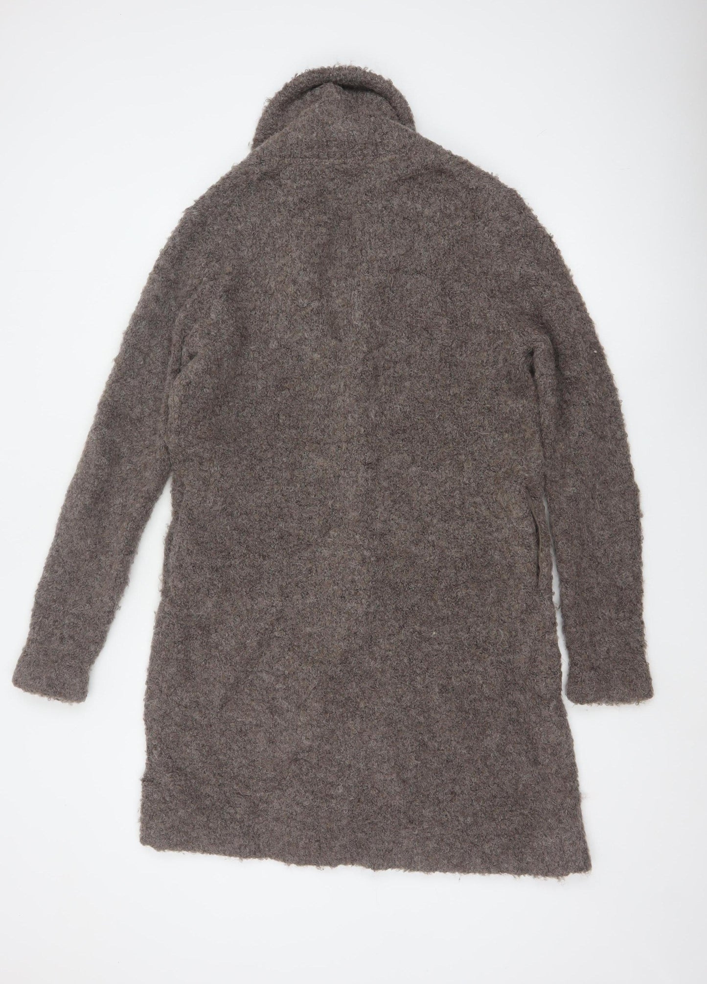 Mercer & Madison Women Grey UK 12 Alpaca Wool Long Collared Cardigan