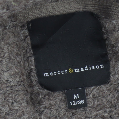 Mercer & Madison Women Grey UK 12 Alpaca Wool Long Collared Cardigan