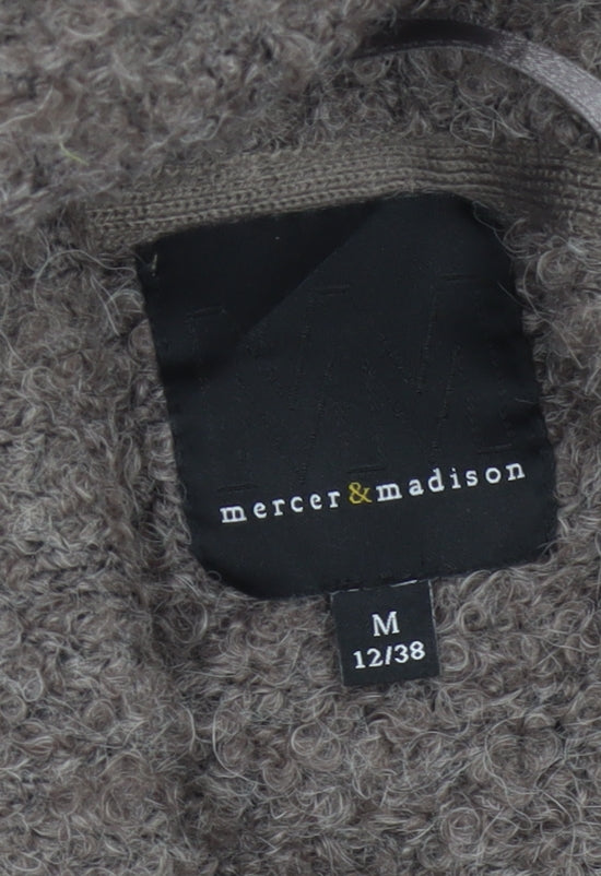 Mercer & Madison Women Grey UK 12 Alpaca Wool Long Collared Cardigan