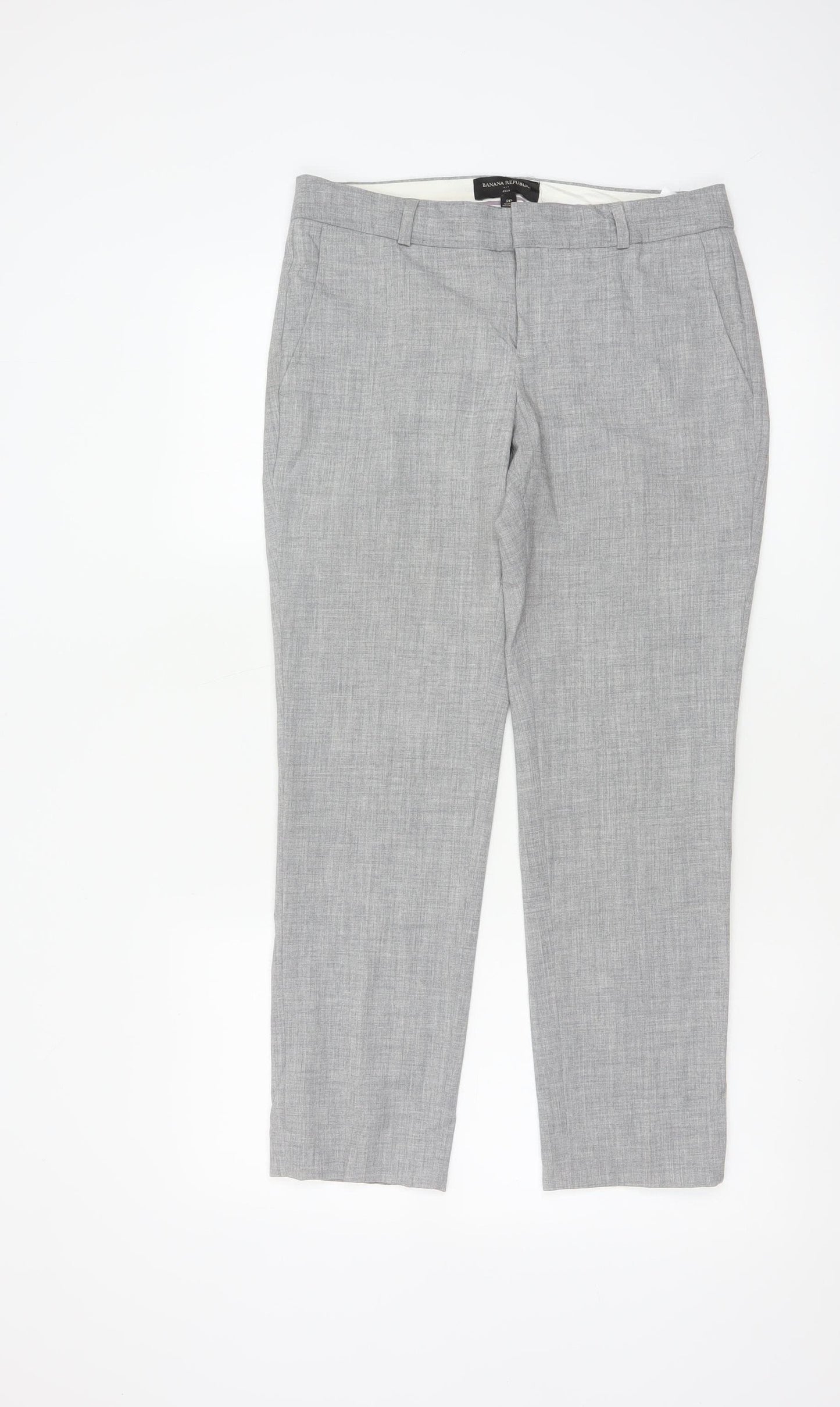 Banana Republic Women Grey UK 6 Petite Ryan Tailored Dress Trousers