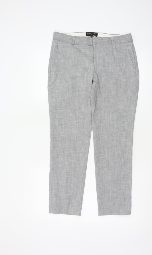 Banana Republic Women Grey UK 6 Petite Ryan Tailored Dress Trousers