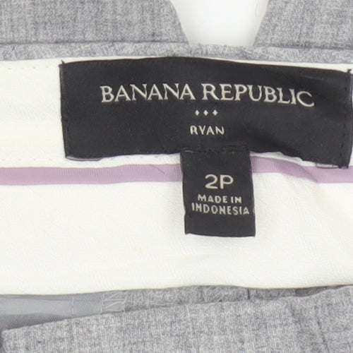Banana Republic Women Grey UK 6 Petite Ryan Tailored Dress Trousers