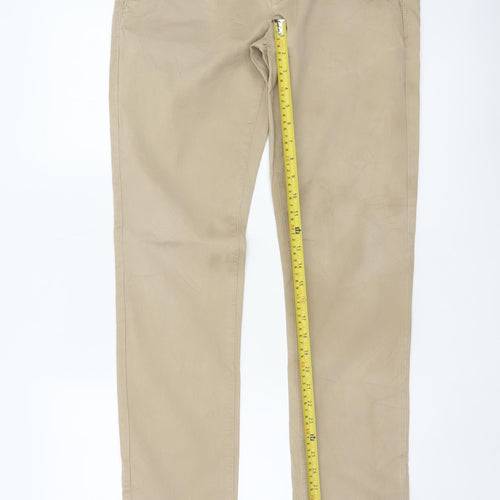 Zara Men Beige Slim Tapered Chino Trousers Size M W31
