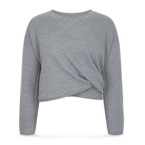 FatFace Women Grey UK 12 Open Wrap Knit Long Sleeve Cardigan