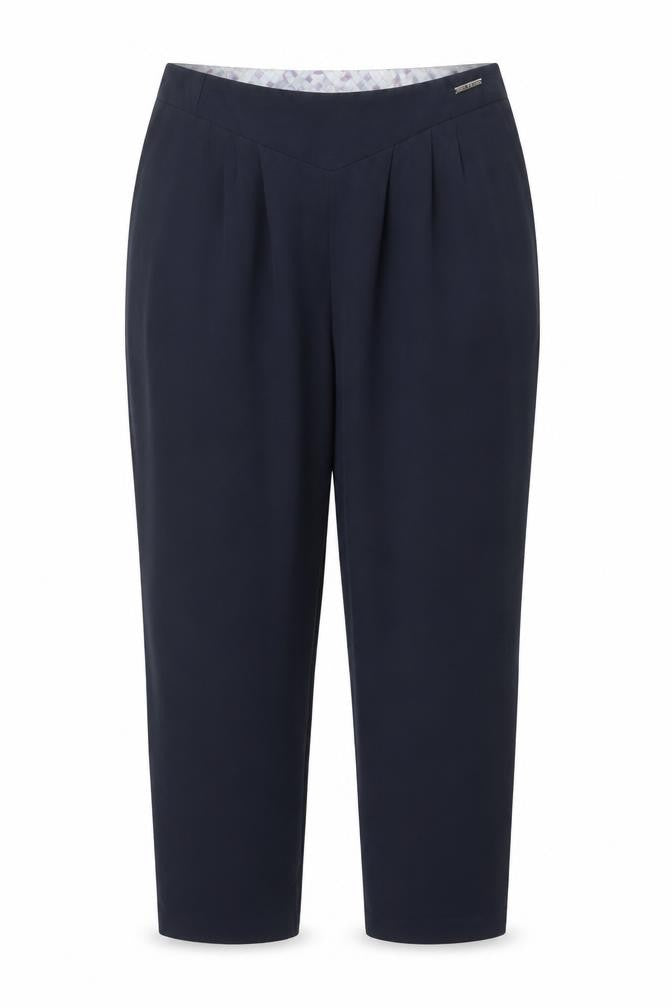 Ted Baker Women’s Navy Blue Size 8 Pleated Tapered Dress Trousers