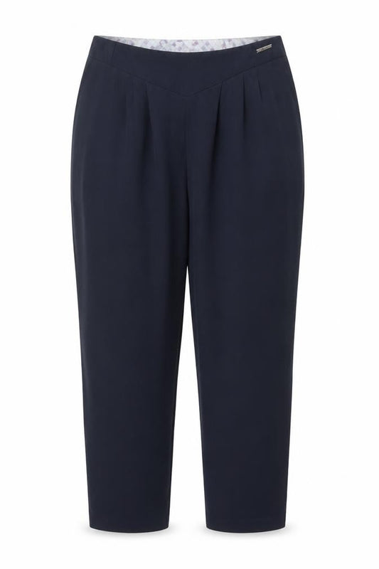 Ted Baker Women’s Navy Blue Size 8 Pleated Tapered Dress Trousers