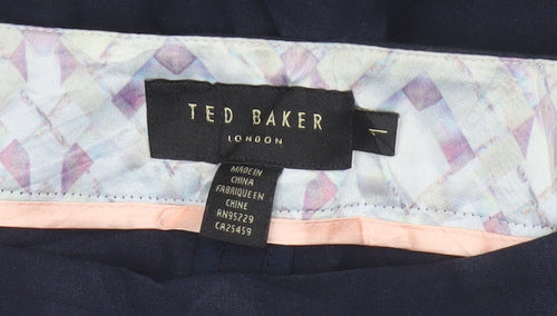 Ted Baker Women’s Navy Blue Size 8 Pleated Tapered Dress Trousers