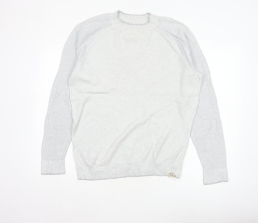 Hollister Men’s Grey L Crew Neck Cotton Blend Knit Pullover Jumper