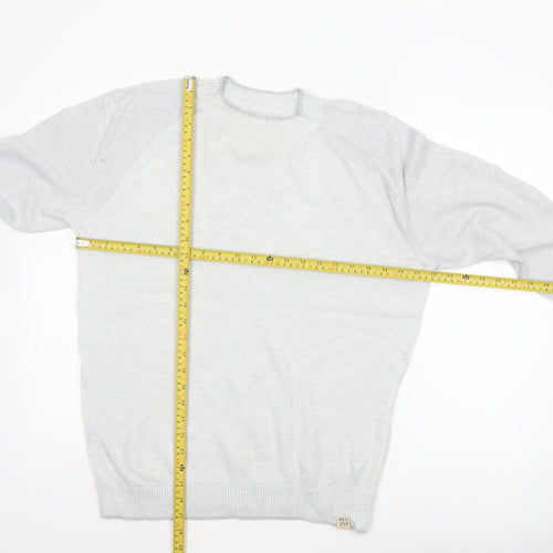Hollister Men’s Grey L Crew Neck Cotton Blend Knit Pullover Jumper