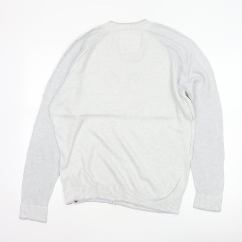 Hollister Men’s Grey L Crew Neck Cotton Blend Knit Pullover Jumper