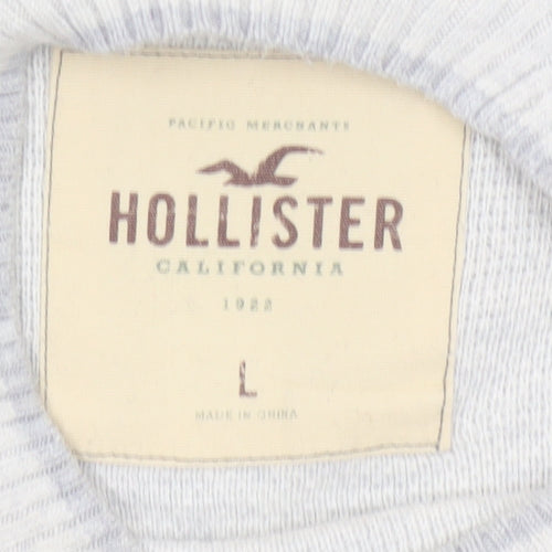 Hollister Men’s Grey L Crew Neck Cotton Blend Knit Pullover Jumper