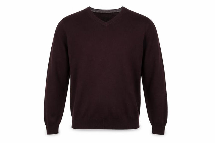 Next Men's Brown M V-Neck Fine Knit Acrylic Pullover Jumper