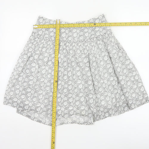 Gap Women’s White Floral A-Line Short Skirt UK 6 Lined