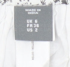 Gap Women’s White Floral A-Line Short Skirt UK 6 Lined