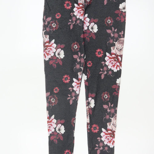 Select Women’s Black Floral Skinny Stretch Jeggings UK 8