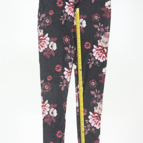 Select Women’s Black Floral Skinny Stretch Jeggings UK 8