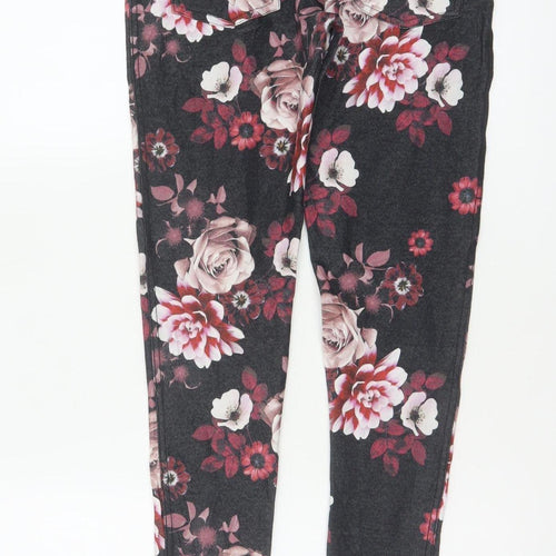 Select Women’s Black Floral Skinny Stretch Jeggings UK 8