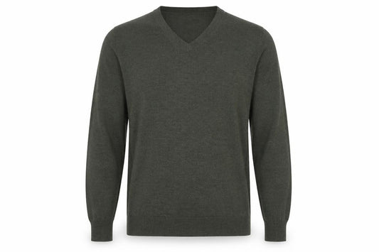Austin Reed Men’s Green V-Neck Wool Blend Pullover Jumper Size L