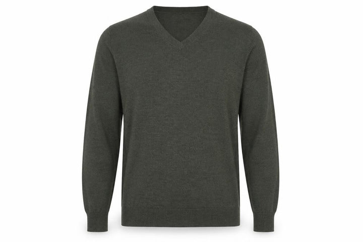 Austin Reed Men’s Green V-Neck Wool Blend Pullover Jumper Size L