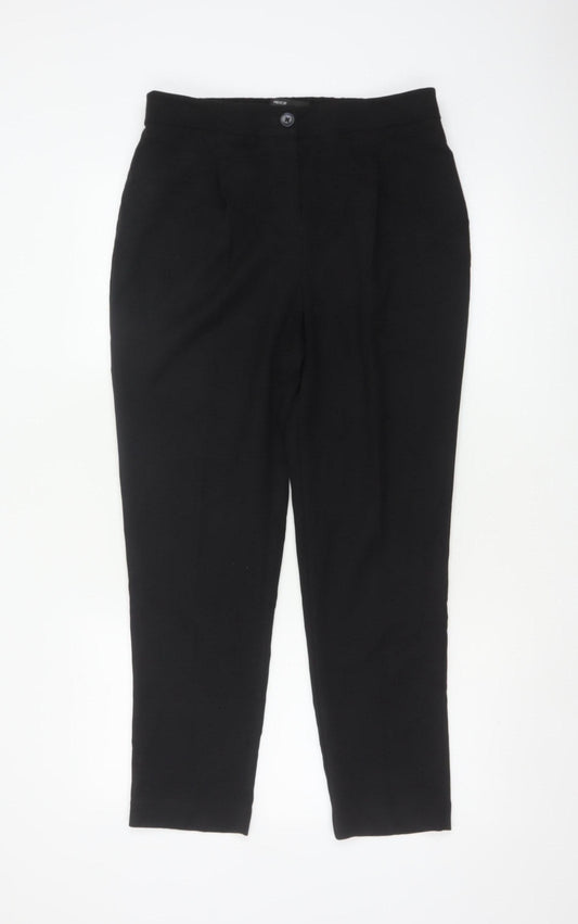 Next Women Black UK 12 Tall Slim Tapered Work Trousers