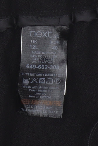 Next Women Black UK 12 Tall Slim Tapered Work Trousers