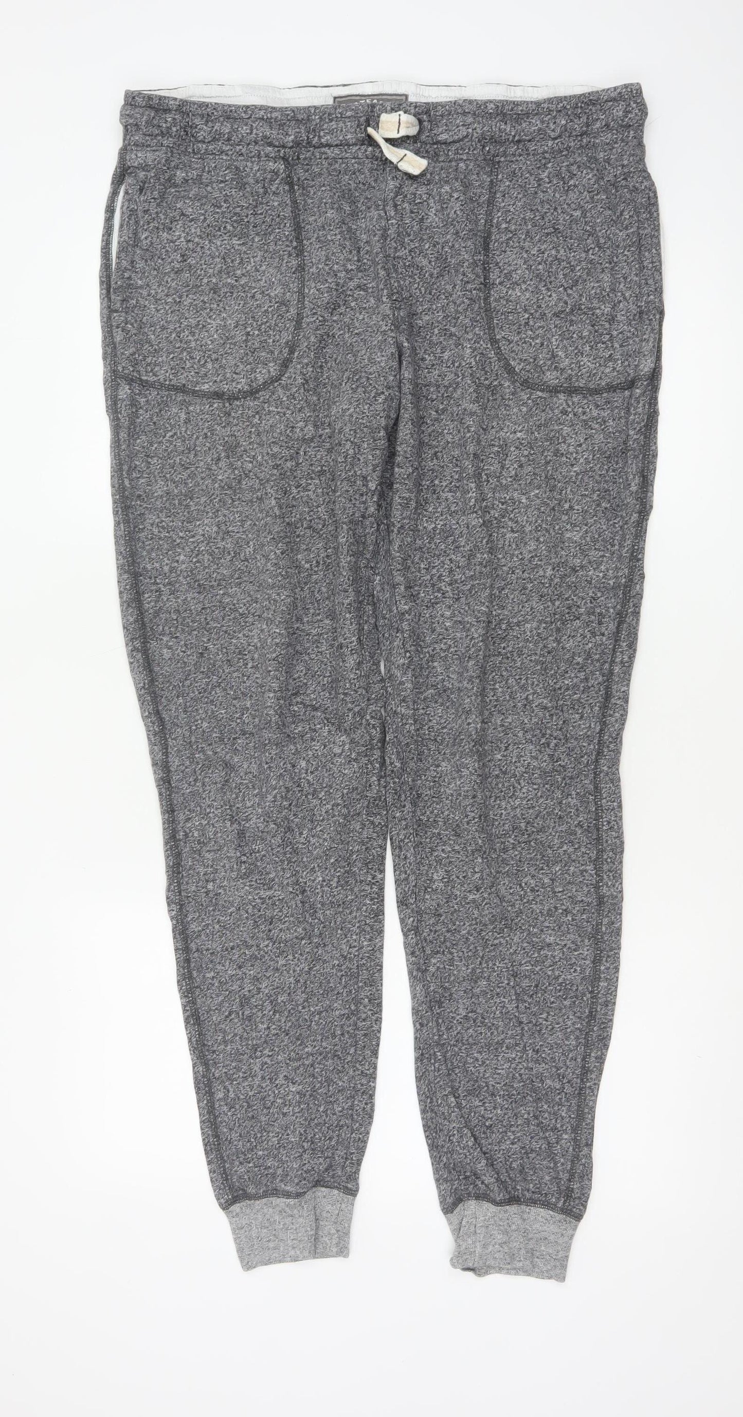 FatFace Men’s Grey Marl XL Cotton Blend Cuffed Jogger Trousers