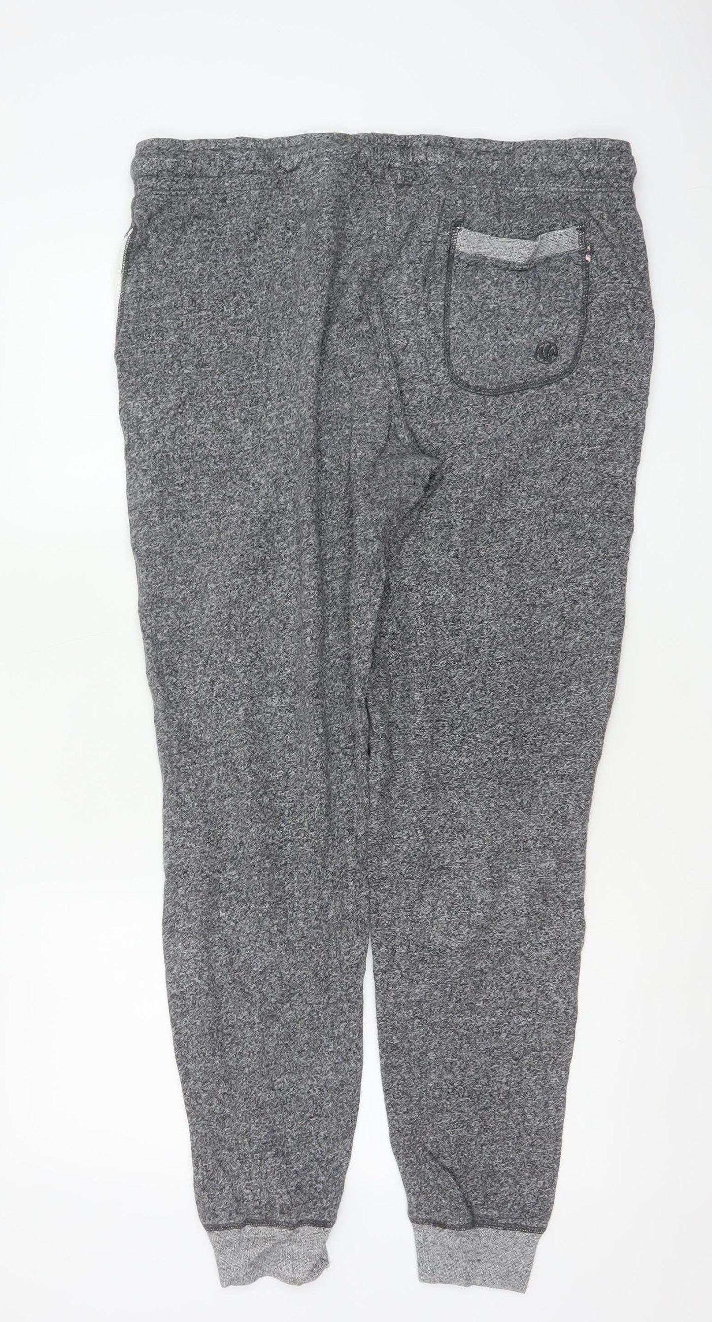 FatFace Men’s Grey Marl XL Cotton Blend Cuffed Jogger Trousers