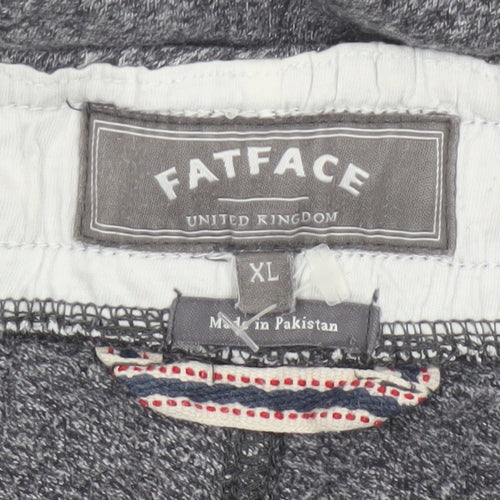 FatFace Men’s Grey Marl XL Cotton Blend Cuffed Jogger Trousers