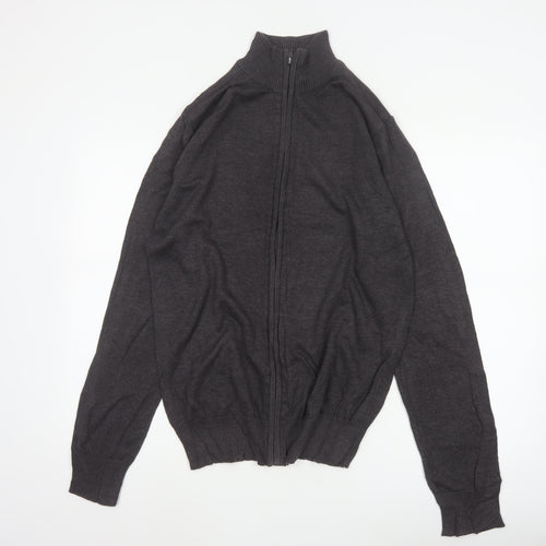 Cincinati Men's Black XL Full Zip Cotton Acrylic Knit Jumper