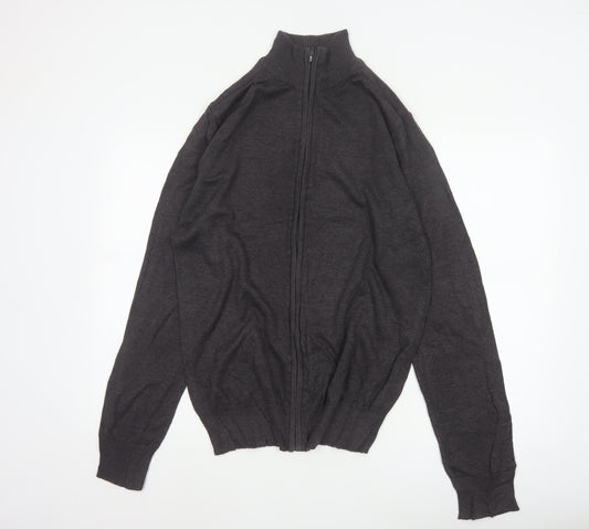 Cincinati Men's Black XL Full Zip Cotton Acrylic Knit Jumper