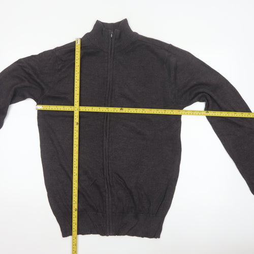 Cincinati Men's Black XL Full Zip Cotton Acrylic Knit Jumper