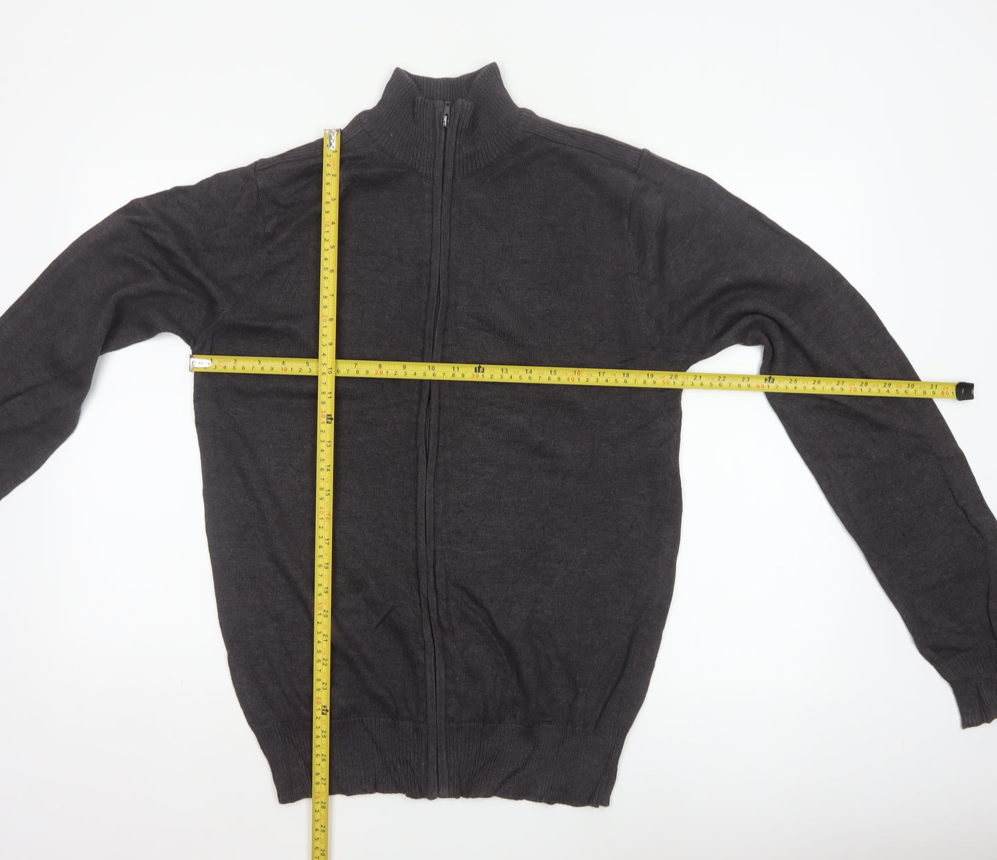 Cincinati Men's Black XL Full Zip Cotton Acrylic Knit Jumper