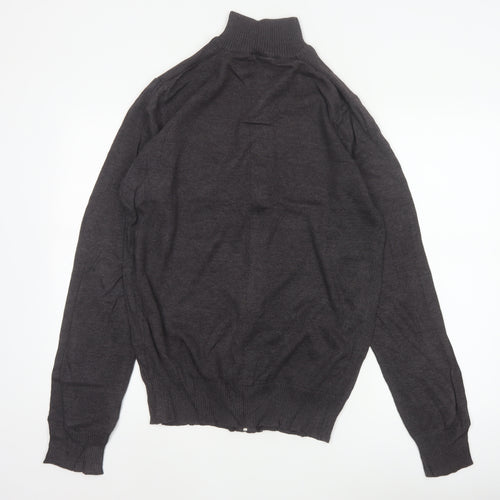 Cincinati Men's Black XL Full Zip Cotton Acrylic Knit Jumper