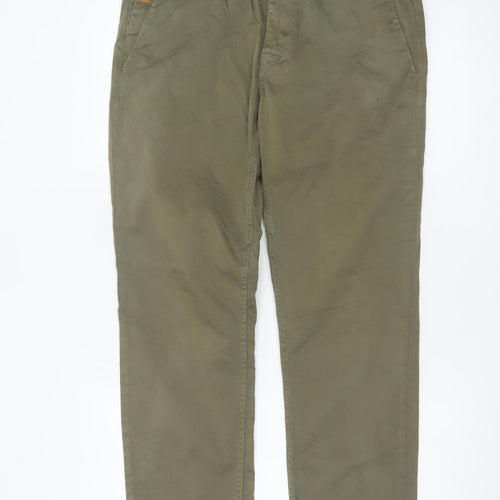 Hugo Boss Men’s Green 34/34 Cotton Stretch Chino Straight Trousers