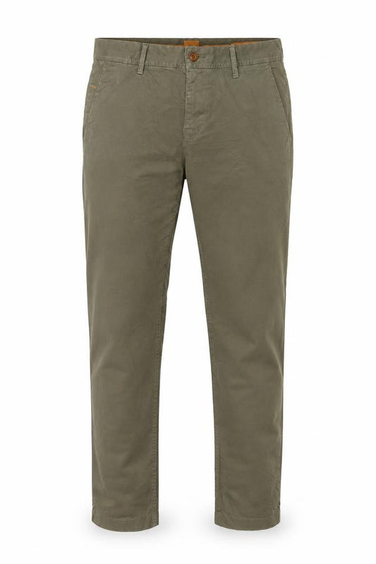 Hugo Boss Men’s Green 34/34 Cotton Stretch Chino Straight Trousers