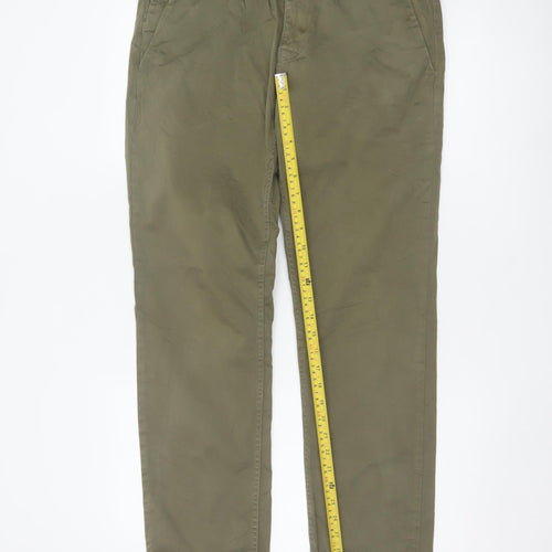 Hugo Boss Men’s Green 34/34 Cotton Stretch Chino Straight Trousers