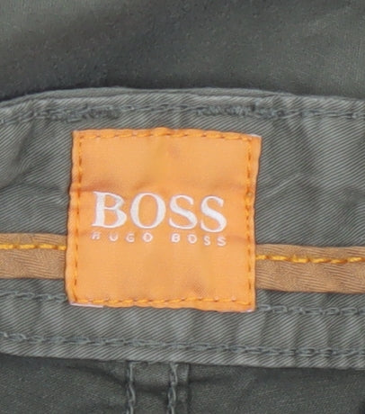 Hugo Boss Men’s Green 34/34 Cotton Stretch Chino Straight Trousers