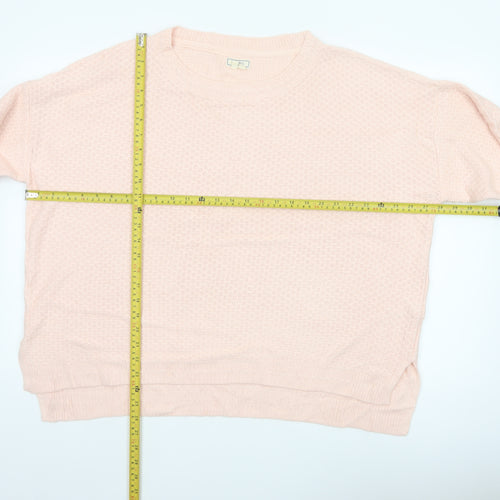 Fat Face Women Pink UK 24 Relaxed Crew Neck Knit Jumper