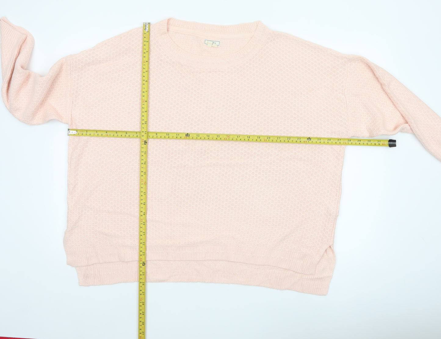 Fat Face Women Pink UK 24 Relaxed Crew Neck Knit Jumper