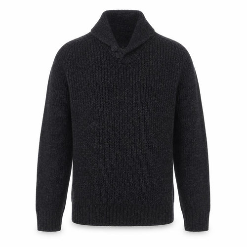 Next Men Black Small Henley Jumper Chunky Knit Button High Neck