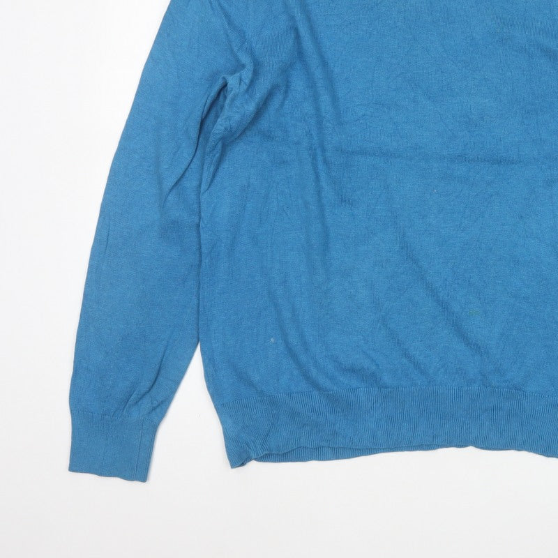 Gap Men’s Blue XL V-Neck Knit Pullover Jumper Long Sleeve Casual
