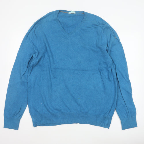 Gap Men’s Blue XL V-Neck Knit Pullover Jumper Long Sleeve Casual