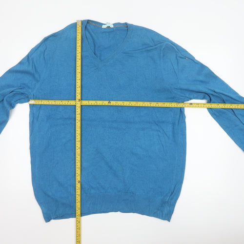 Gap Men’s Blue XL V-Neck Knit Pullover Jumper Long Sleeve Casual