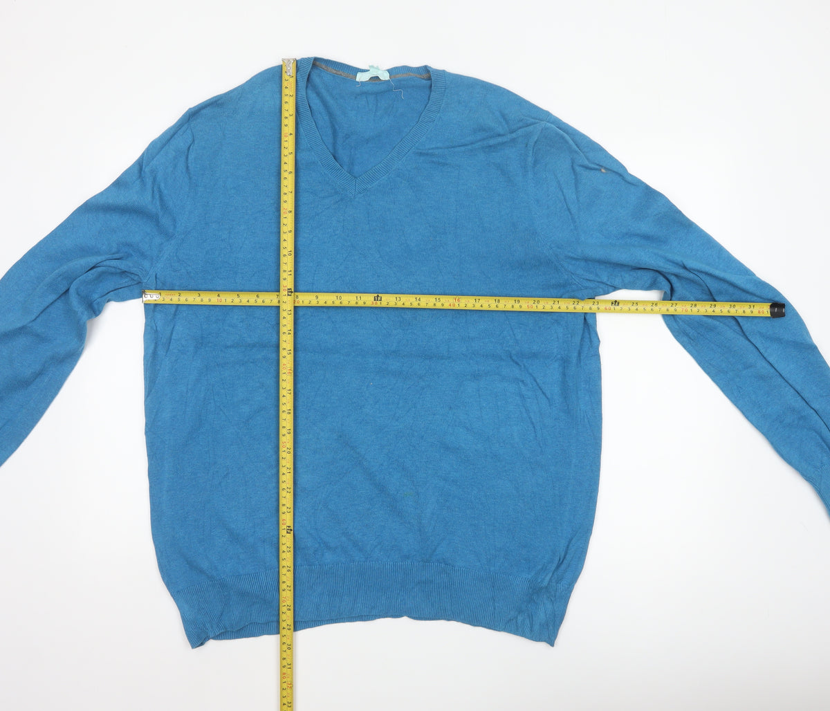 Gap Men’s Blue XL V-Neck Knit Pullover Jumper Long Sleeve Casual
