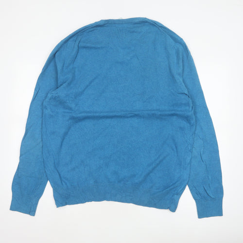 Gap Men’s Blue XL V-Neck Knit Pullover Jumper Long Sleeve Casual