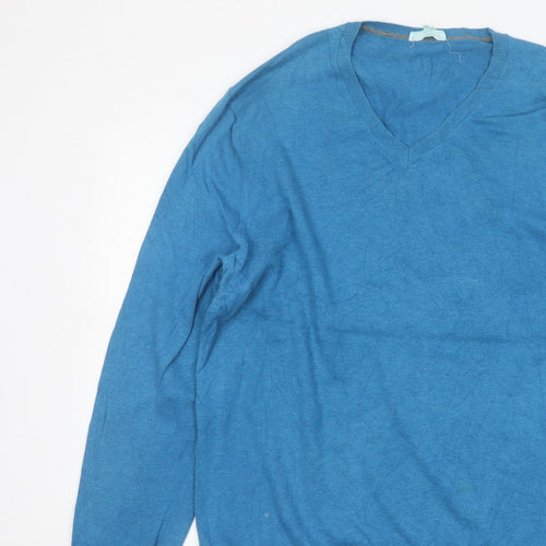 Gap Men’s Blue XL V-Neck Knit Pullover Jumper Long Sleeve Casual