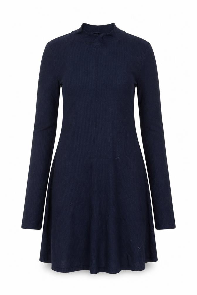 Hollister Women’s Navy S Fit & Flare Mock Neck Knit Jumper Dress