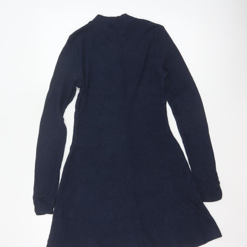 Hollister Women’s Navy S Fit & Flare Mock Neck Knit Jumper Dress