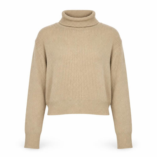 Pink Vanilla Women’s Beige Roll Neck Knit Jumper Size M